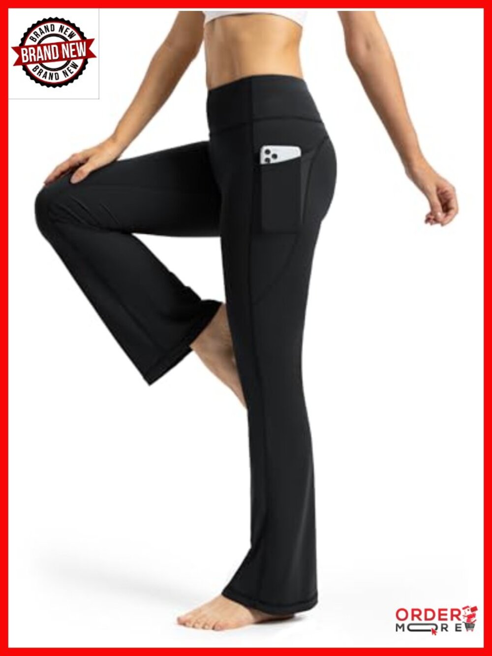 Petite Bootcut Yoga Pants High Waist Flare Leggings with Pockets